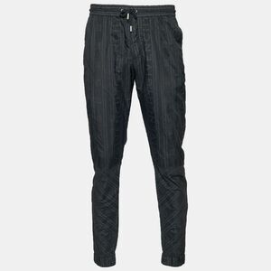 Givenchy Black Logo Striped Nylon Trousers M